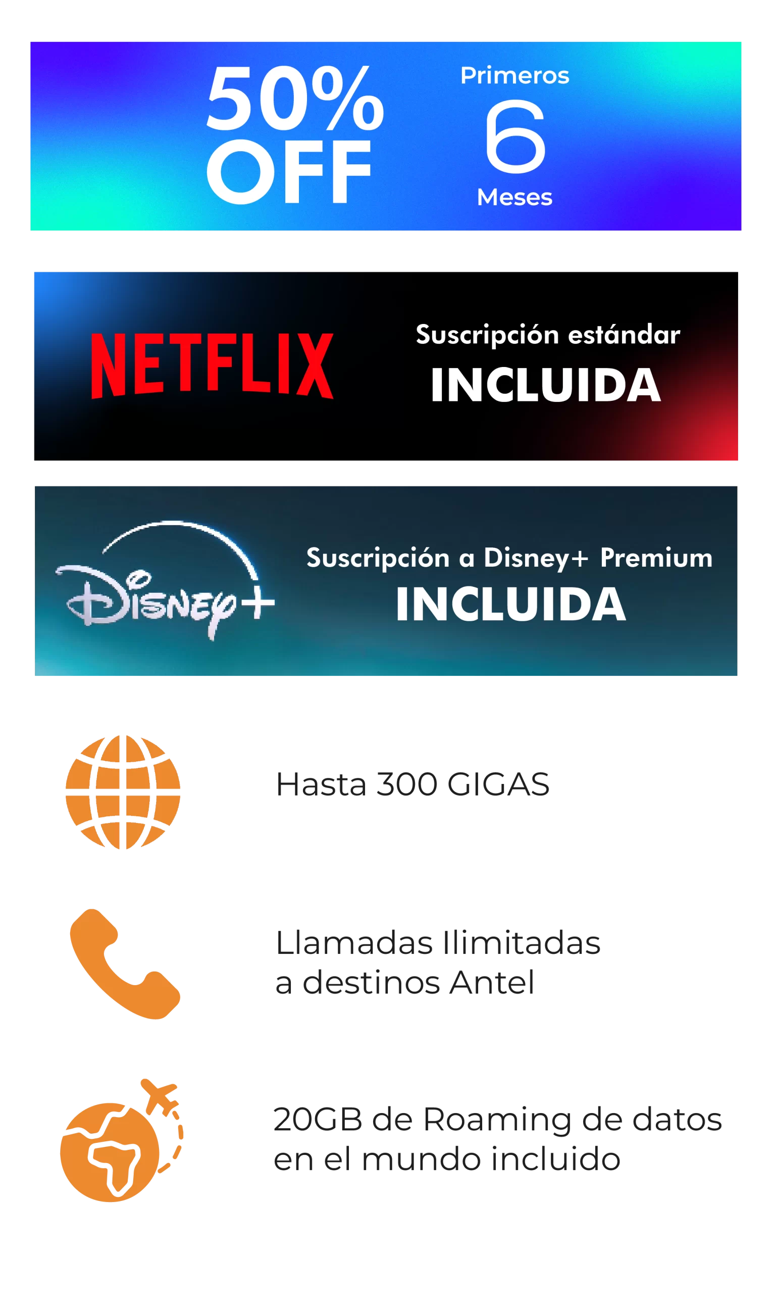 Plan 210GB Móviles Beneficios