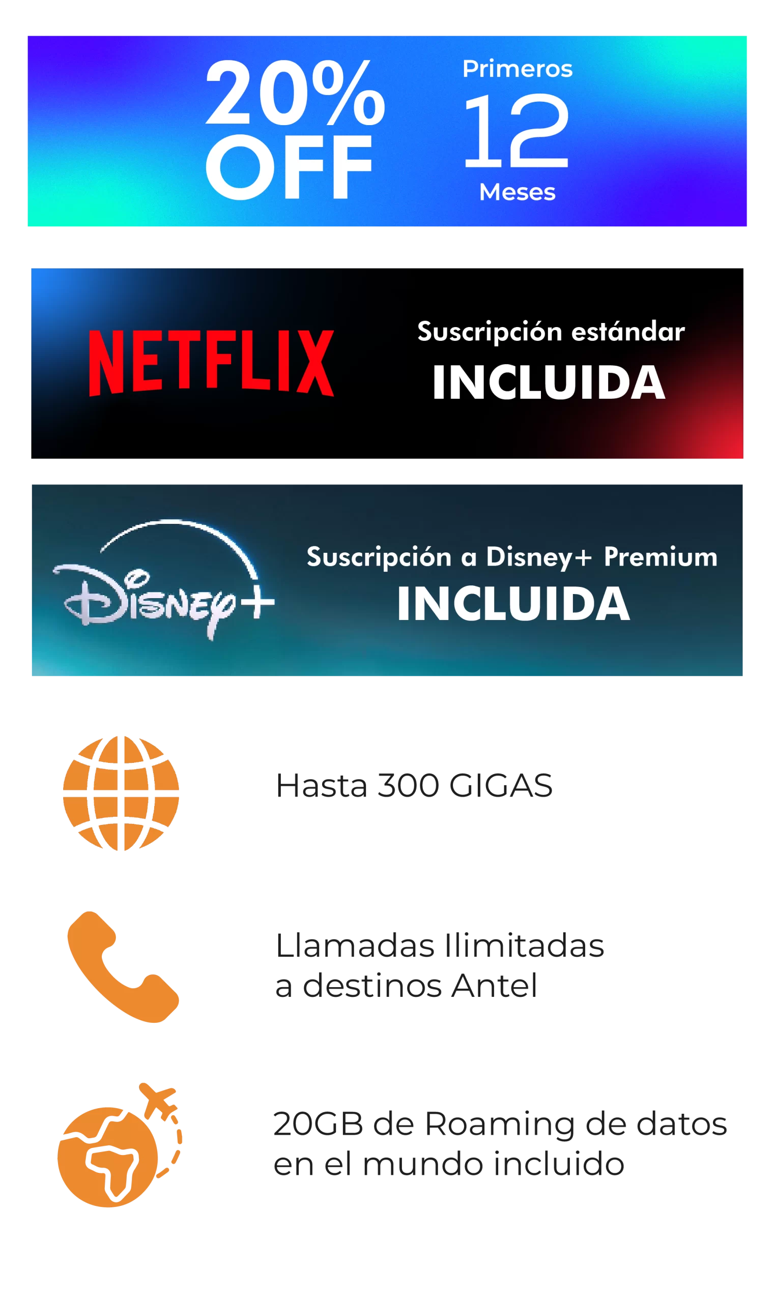 Plan 210GB Móviles Beneficios